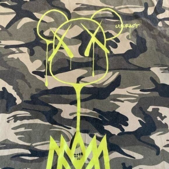 MMA COUTURE U.Kraft Signature Fighter Muscle tee Camo Neon Yellow Size S EUC - Picture 5 of 8